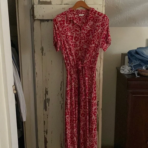 strapless open back dress Fat Face Red Floral Dress – OWNI